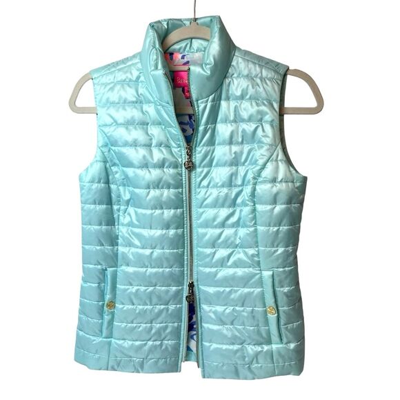 Lilly Pulitzer Puffer Vest Whisper Blue XS NWT - Picture 3 of 9
